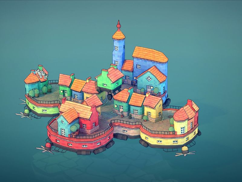 Xây dựng thị trấn cổ theo phong cách riêng trong Townscaper Apk 